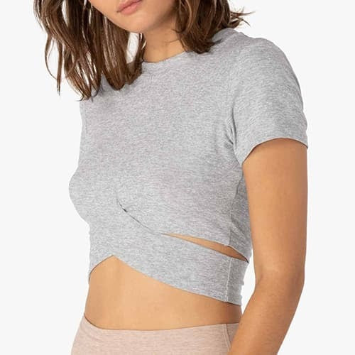 Beyond Yoga Under Over Lightweight Cropped Tee