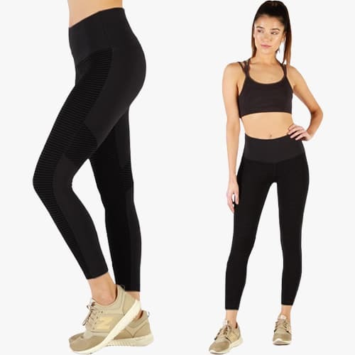 Hard Tail High Waisted Tonal Black Stripe Capri