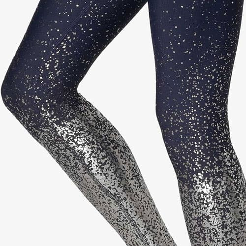 Beyond Yoga Alloy Ombre High-Waisted Midi Leggings Black/White Shiny Mauve  Speckle 