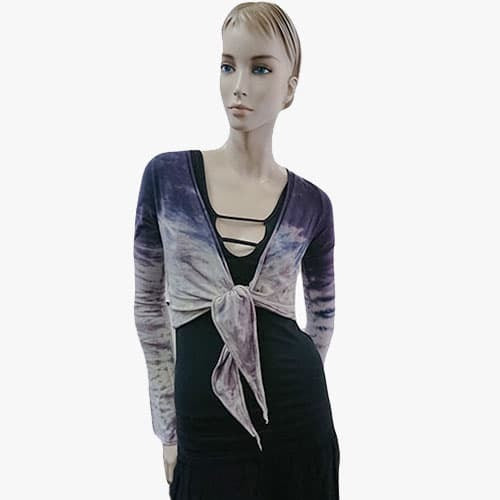 Hard Tail Crop Bell Sleeve Tie Front Wrap